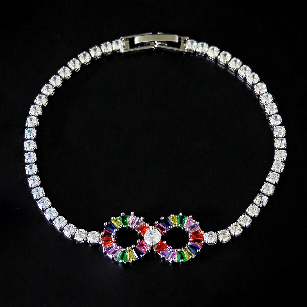 Jewellery High Quality Colorful Zircon Numeric Symbols Bangle with Crystal Rhinestone Party Gift Accessories for All Occasions Textured Statement Jewe