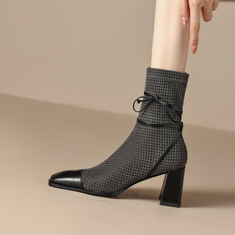 Women Martin Boots Designer Boots Womens Sense High Heel Woman Fashionable Wear Pointed Toe Triple Black Free shipping