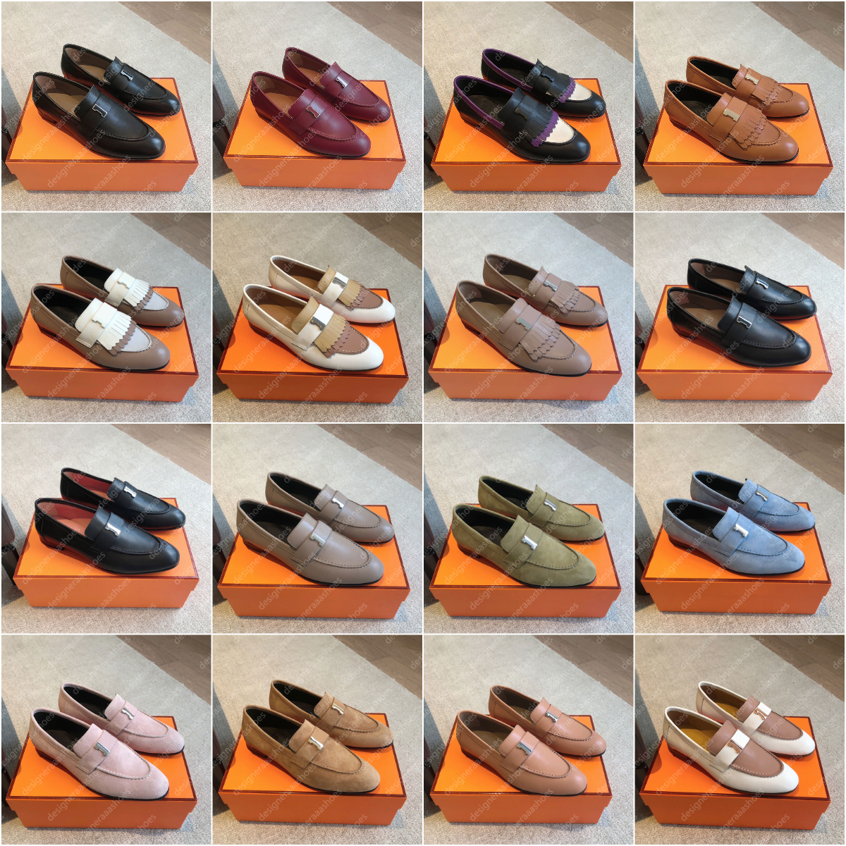 Loafer dress shoes designer loafers women luxury shoes fall suede leather multiple styles small cowhide ballet flats women oxford single foot singback heels pumps
