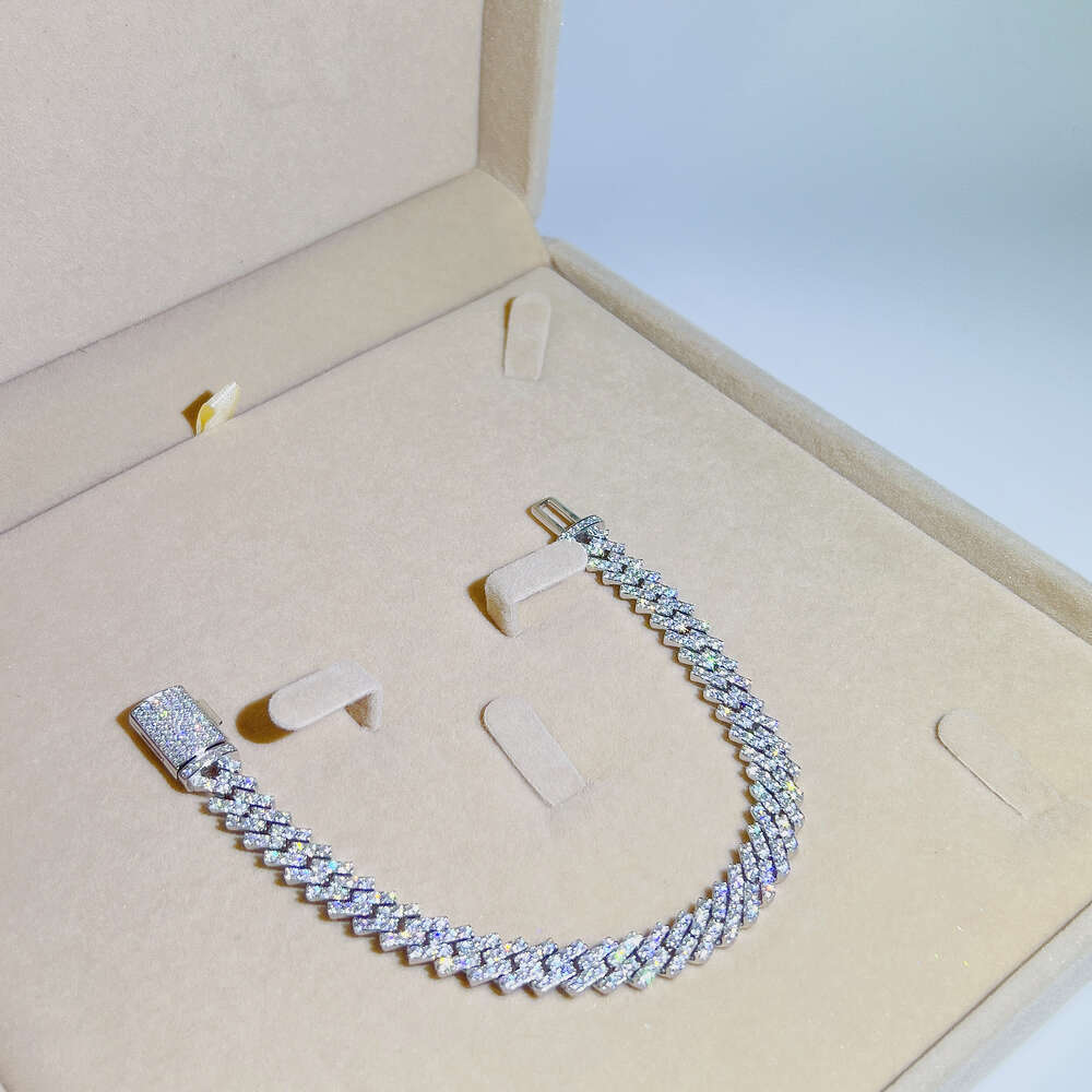 Pass Diamond Tester Hip Hop Bling Jewelry 8mm 89 Vvs Moissanite Iced Out Cuban Link Bracelet Chain