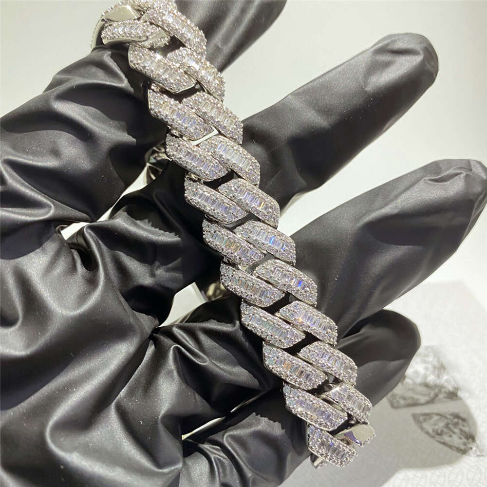 Shenzhen Jewelry Factory Iced Out Vvs Diamond Silver Miami Moissanite Hip Hop Cuban Link Necklace