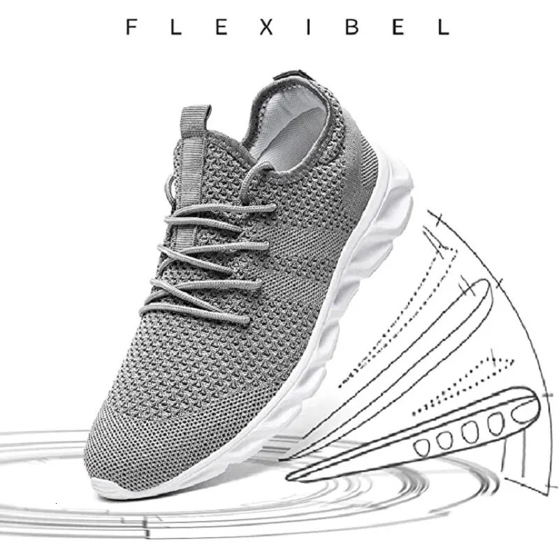 Men Casual Sport Shoes Light Sneakers White Outdoor Breathable Mesh Black Running Shoes Athletic Jogging Tennis Shoes 240708