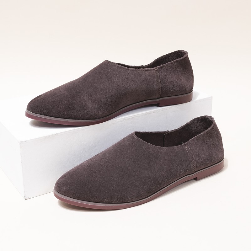 AIYUQI Ballet Flats Women Shoes Genuine Leather Large Size Pointed Toe Women Loafers