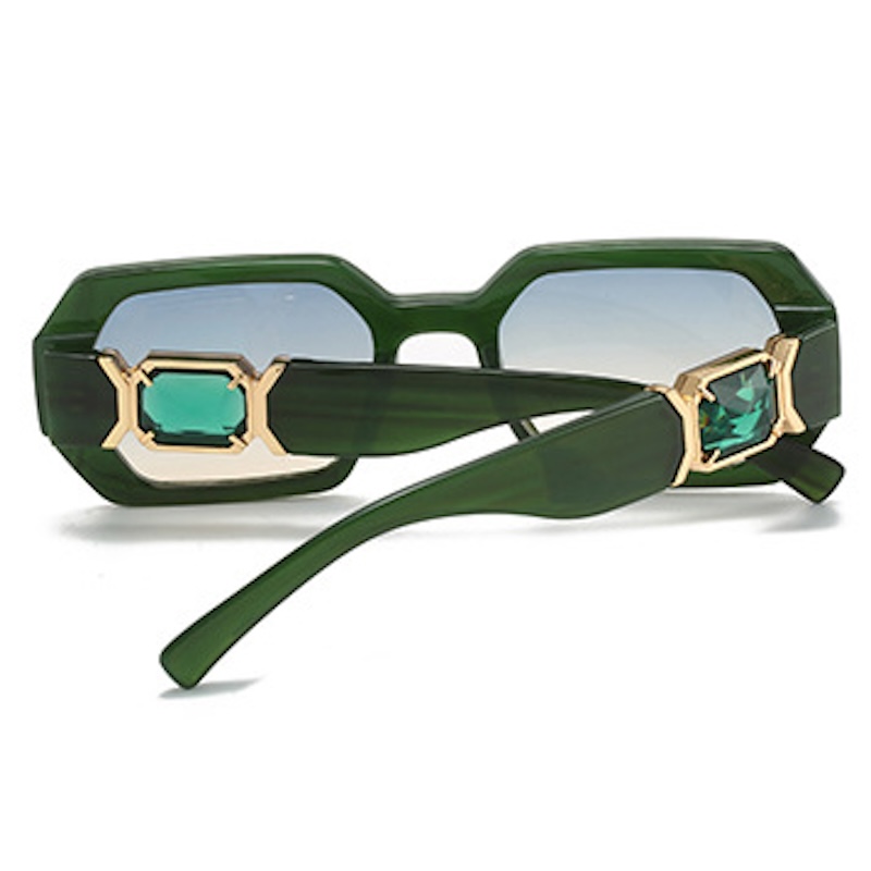 Luxury Sunglasses Women with Diamond Brand Gradient Sun Glasses Rectangle Vintage Stripe Cutting Lens Ladies Square Y2K Style Women Eyewear S96 86640 