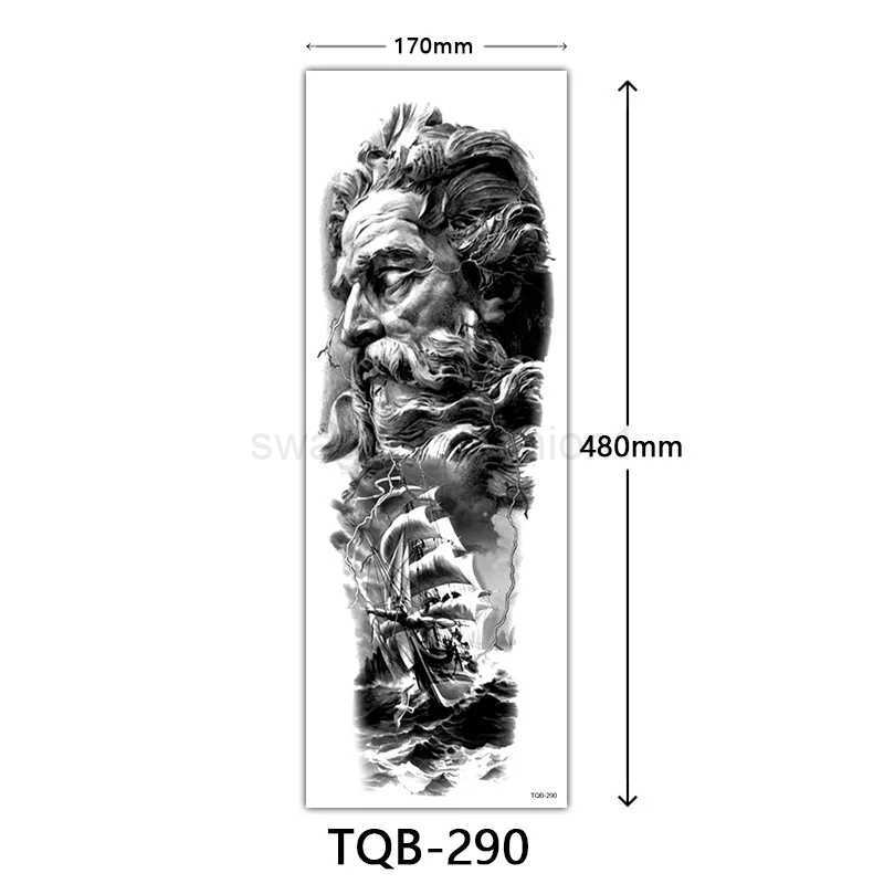 Body Art Full Fake Tatoo Tiger Wolf Flowers Rose Large Arm Tattoo Sticker Full Sleeve Waterproof Semi Permanent Tattoo Women ManB240711