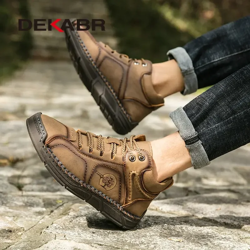 DEKABR Brand Handmade Boots For Men High Top Casual Shoes Autumn Winter Man Trend Boots Men British Style Snow Boots Footwear