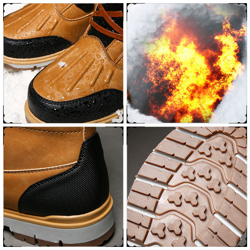 2023 Winter With Fur Snow Boots For Men Sneakers Ankle -30 Degree Celsius Warm Boots Adult Casual Quality Waterproof Male Shoes