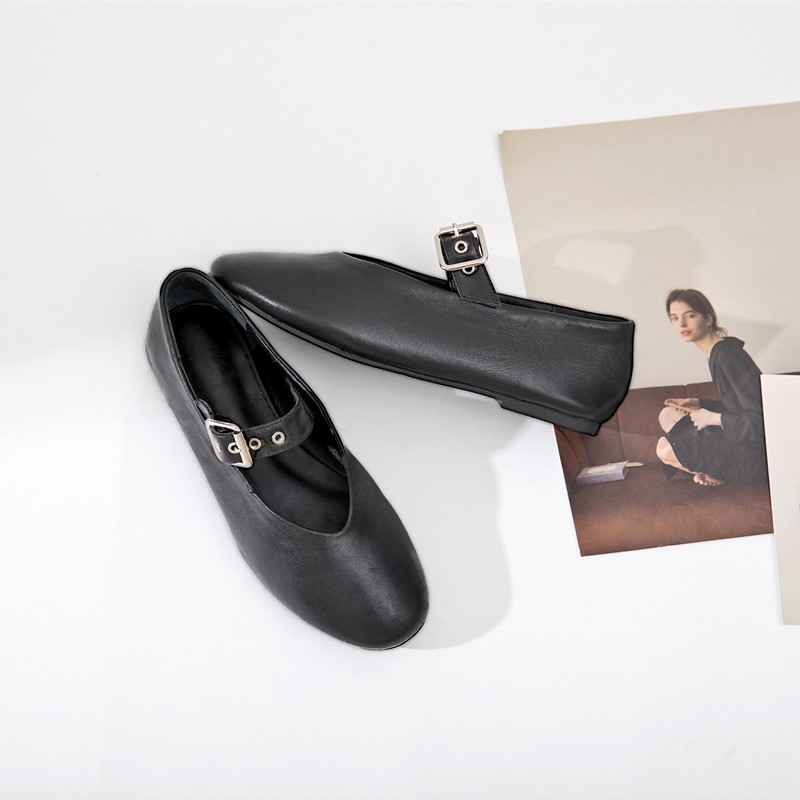 AIYUQI Women Mary Jane Shoes 2024 Autumn Natural Genuine Leather Vintage Women Shoes Pointed Toe Ballet Flat Casual Shoes Women
