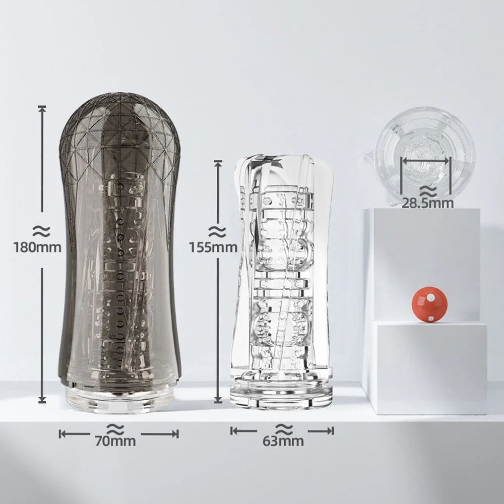 Male Masturbator Cup Transparent Silicone Soft Pussy Sex Toys Vibration Blowjob Sucking Machine Vagina Adult Goods for Men 240711