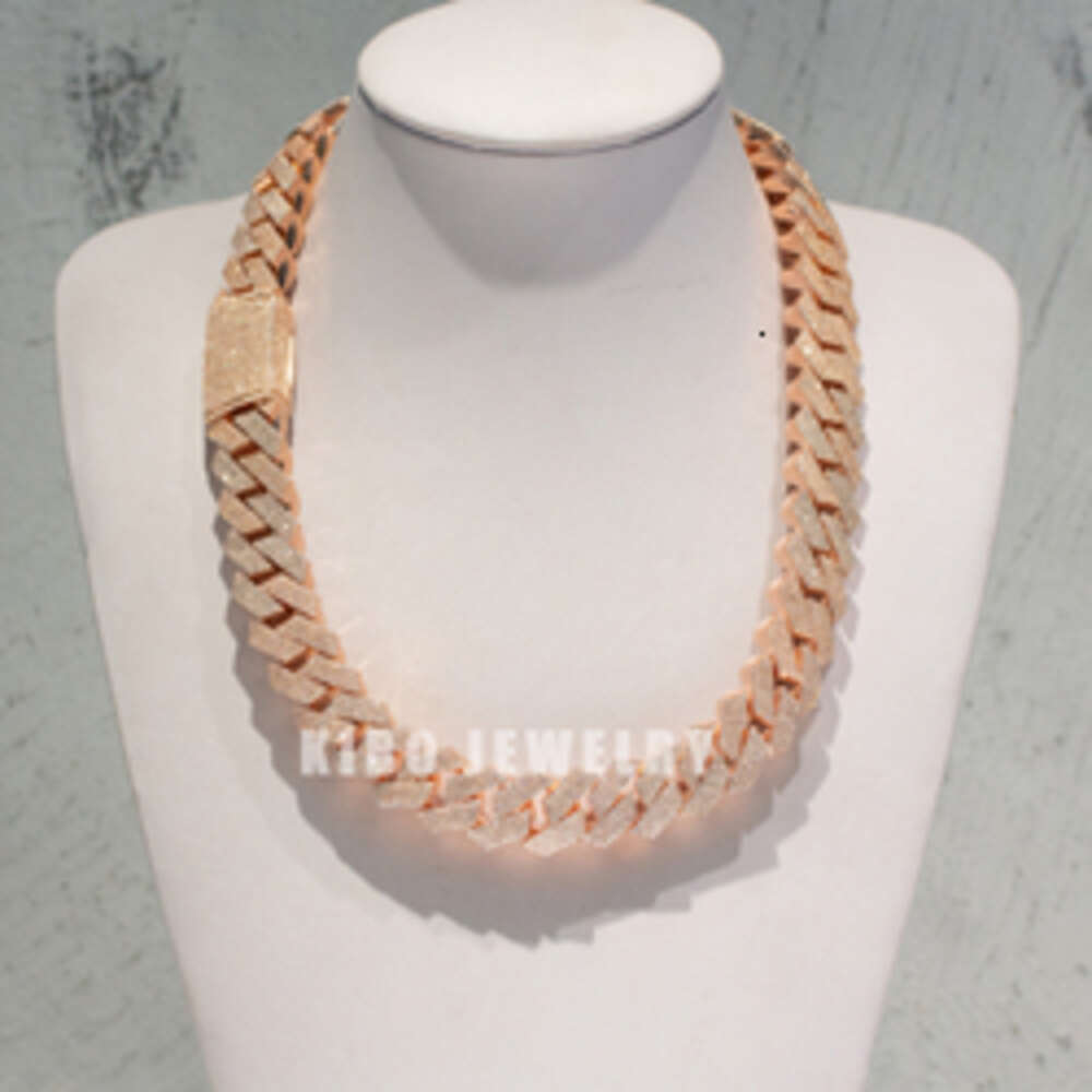 Baguette Cut 925 Silver Miami Vvs Moissanite Cuban Chain Past Diamond Tester Iced Out Men Hip Hop Cuban Link Necklace
