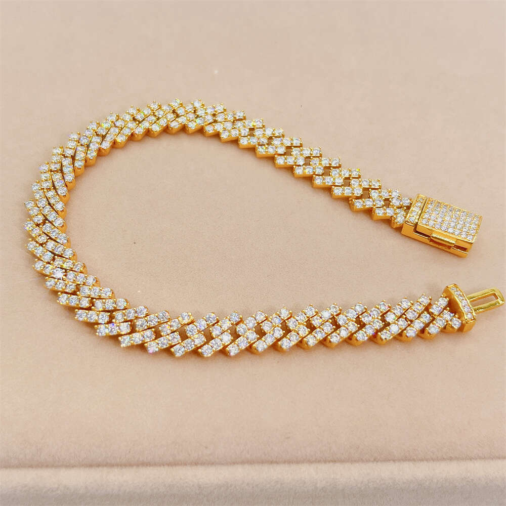 2024 Luxury Style 8mm Width Sterling Silver 925 Mens Cuban Necklace Iced Out Hip Hop Moissanite Cuban Bracelet