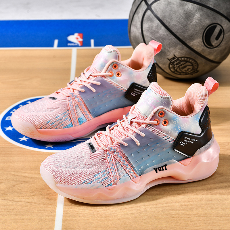 TopFight 2023 New Basketball Boots Women Pink Breathable Casual Sports Shoes Outdoor Basketball Training Shoes Kids Sneakers