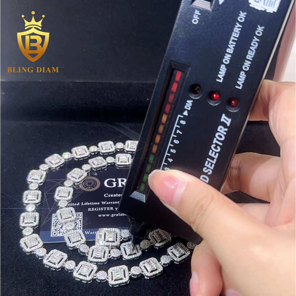 Custom Hip Hop Jewelry Sterling Silver 925 Iced Out 9.5mm Moissanite Cuban Link Chain for Women