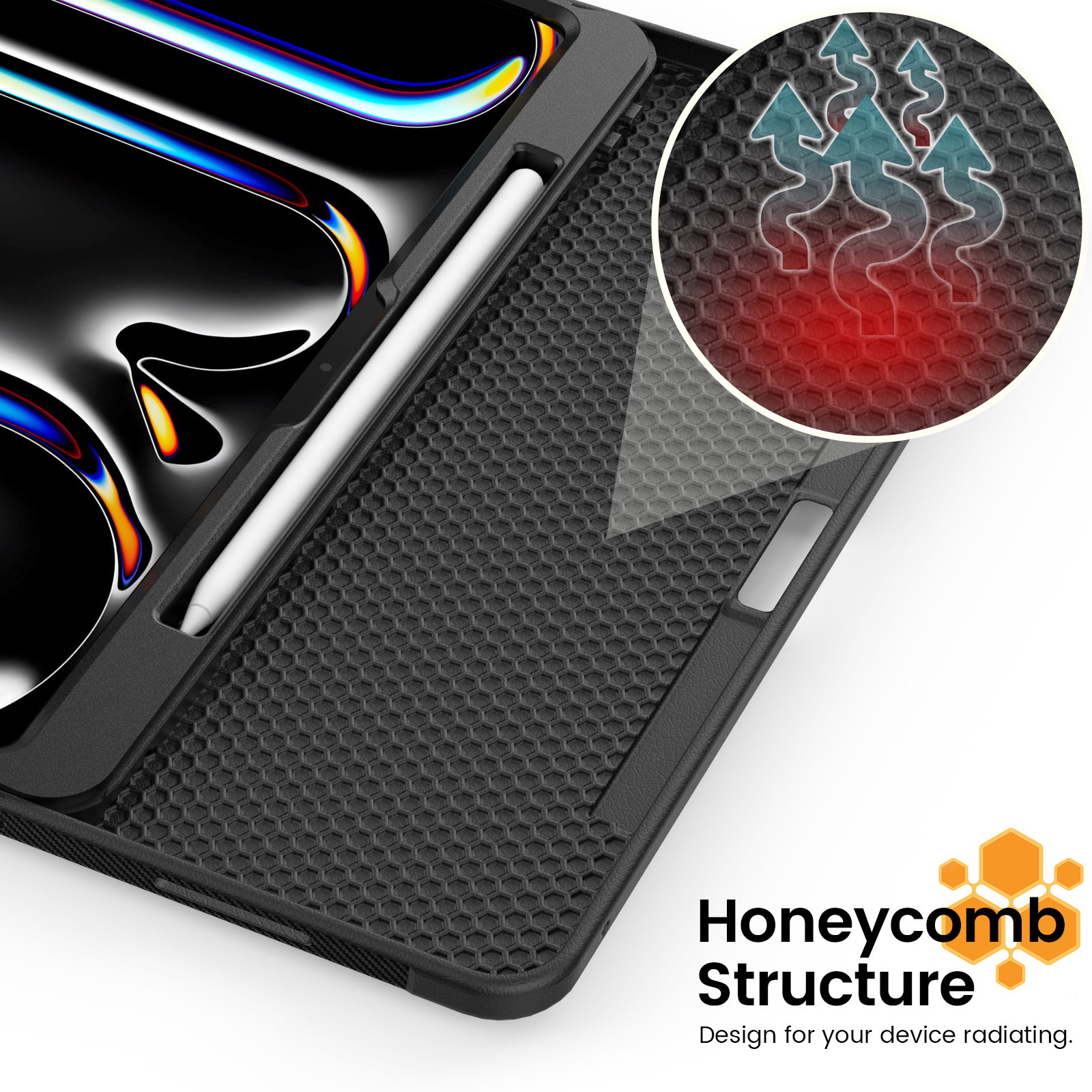 Magnetic Smart Tablet Case For IPad Pro 13 inch M4 Air 13" M2 Shockproof Folio Leather Case with Auto Sleep/Wake Smart Cover Multi-Angle Stand Pe