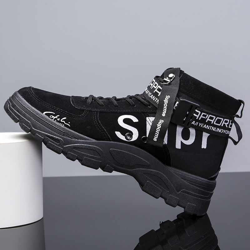 Thick 2024 Fashion soled New Comfortable Durable Explosive Short Sleeves Trendy and Versatile British Style Mens Boots Lhshoe