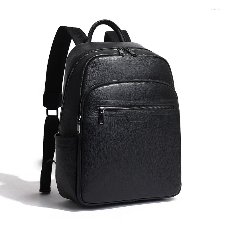 Free Shipping Backpack 2024 Fashion Brand Natural Cowskin Genuine Leather Men's Large Capacity Shoolbag Boy Laptop Computer Bag Designer Bag Luxu