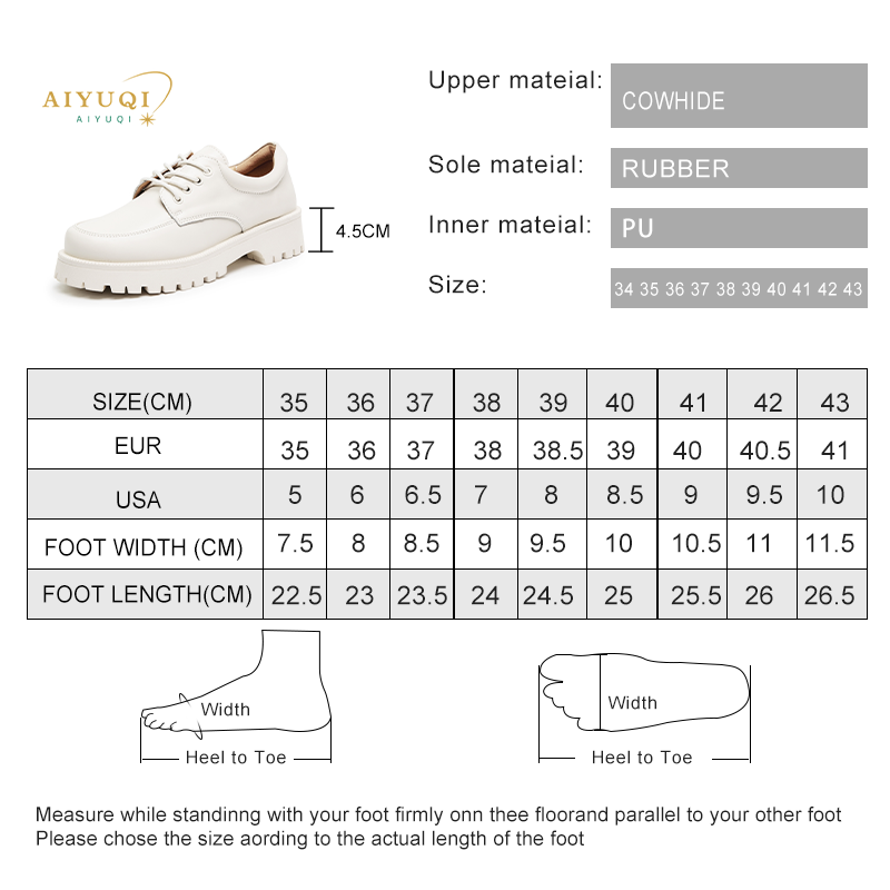 2025 NEW Genuine AIYUQI Leather New Spring British style White Women s loafers Round Toe Casual Platform Shoes Women a