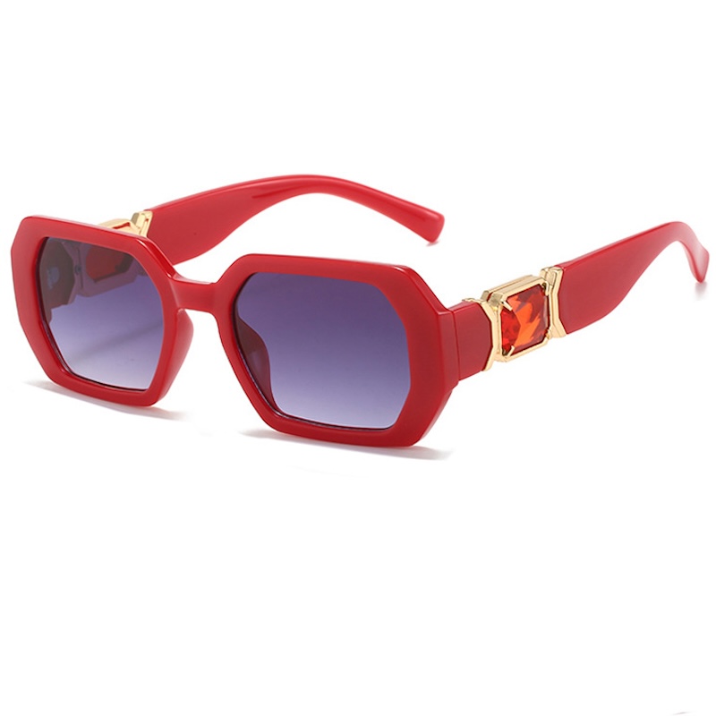 Luxury Sunglasses Women with Diamond Brand Gradient Sun Glasses Rectangle Vintage Stripe Cutting Lens Ladies Square Y2K Style Women Eyewear S96 86640 