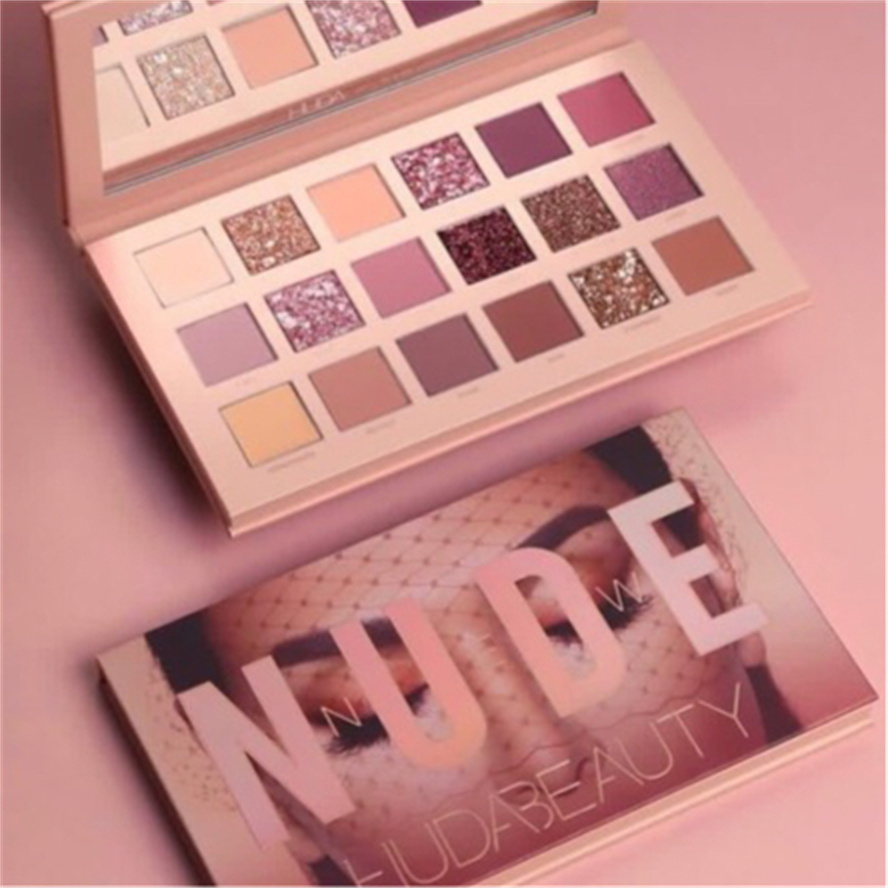 Huda 18 couleurs Palette de fards à paupières Naughty Nude Rose Gold Textured Desert Dusk Rétrograde Em Power Ed Makeup Feed Shadow Beauty Livrai