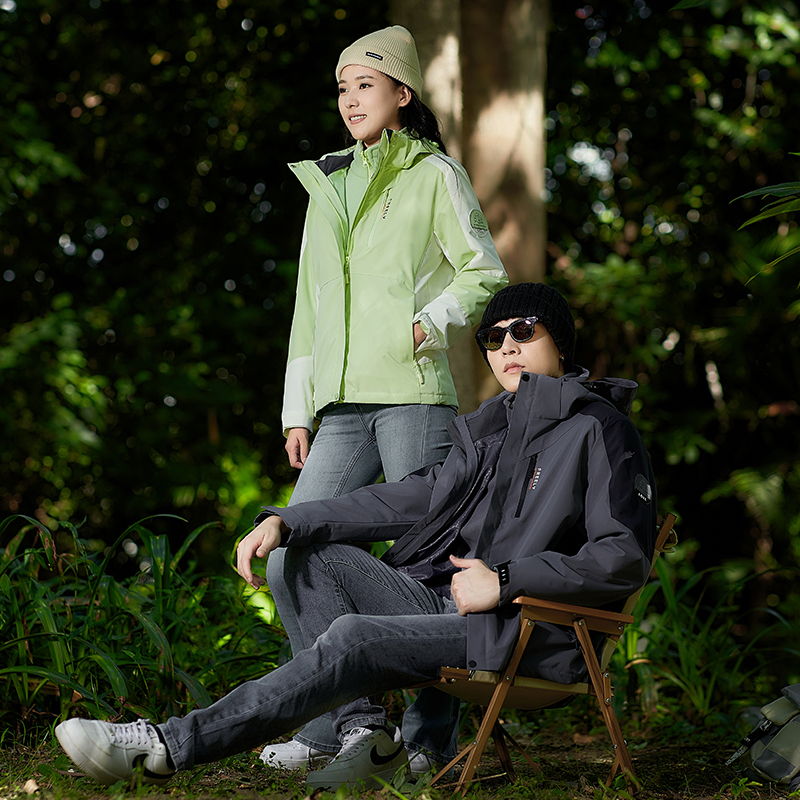 Men's and women's jackets, winter outdoor three in one detachable two-piece hiking suit, couple's casual windbreaker H7.11#106