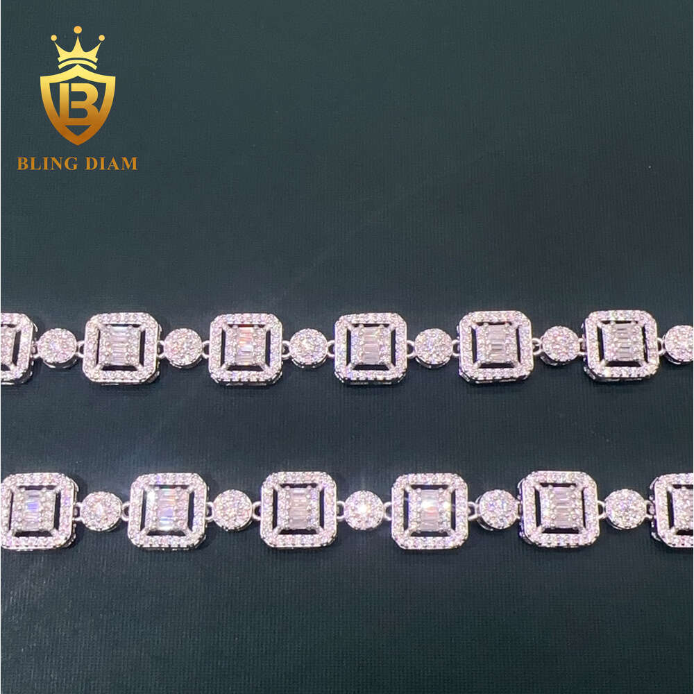 Custom Hip Hop Jewelry Sterling Silver 925 Iced Out 9.5mm Moissanite Cuban Link Chain for Women