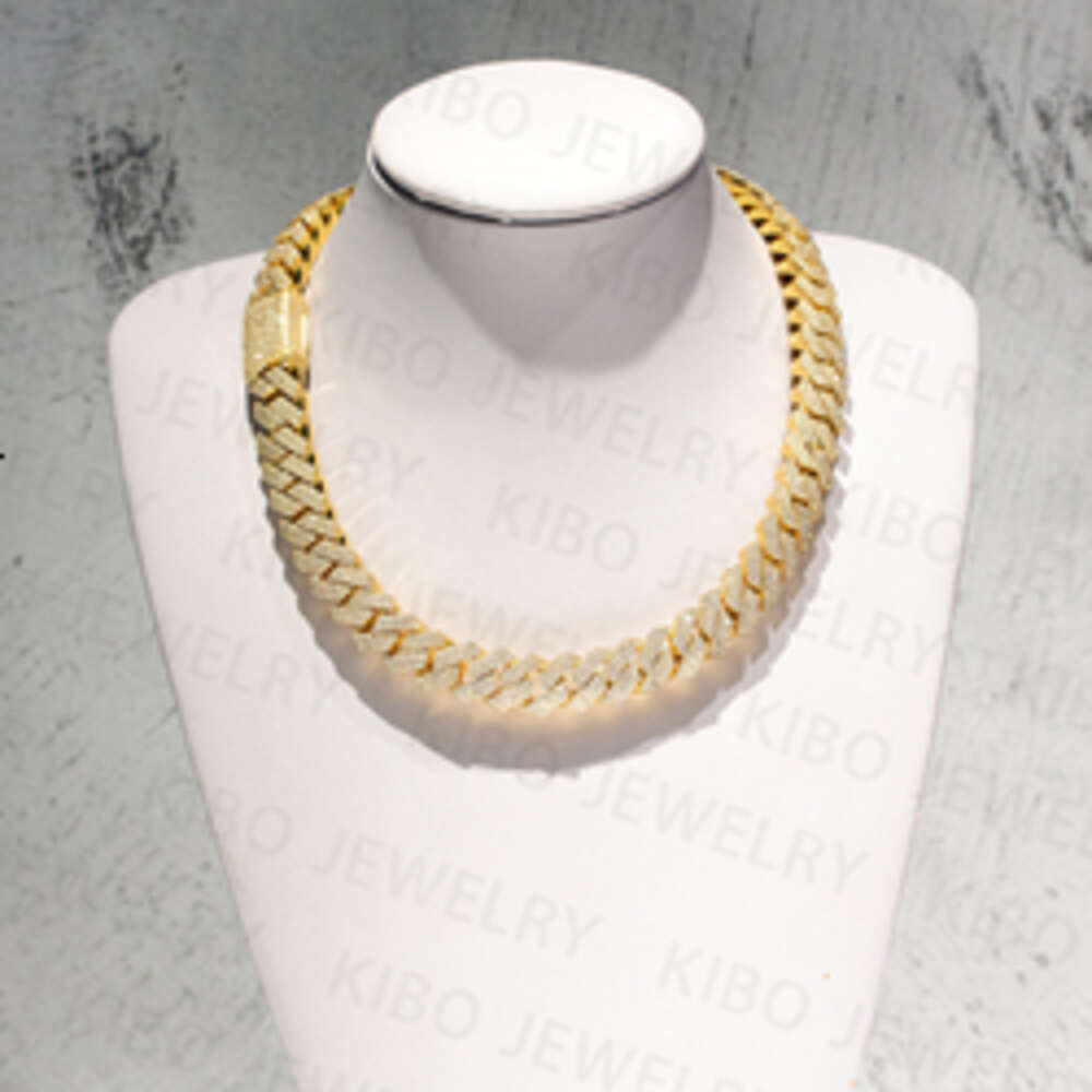 Baguette Cut 925 Silver Miami Vvs Moissanite Cuban Chain Past Diamond Tester Iced Out Men Hip Hop Cuban Link Necklace