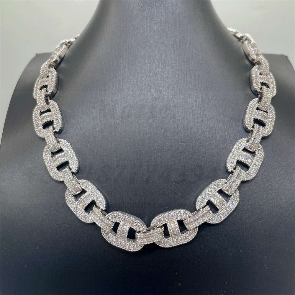 925 Sterling Silver Diamond Iced Out Cuban Link Moissanite Cuban Link Hip Hop Necklace Hip Hop Jewelry