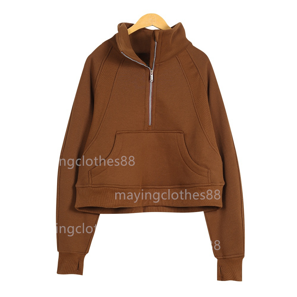 Hoodies Women Sport Hoodie Wear Sweatshirt Womens Hoodie Half Zip Sweatshirt Autumn Winter Thick Longslved Sport Full Zip Hoodie Pullover Ho L2510191E