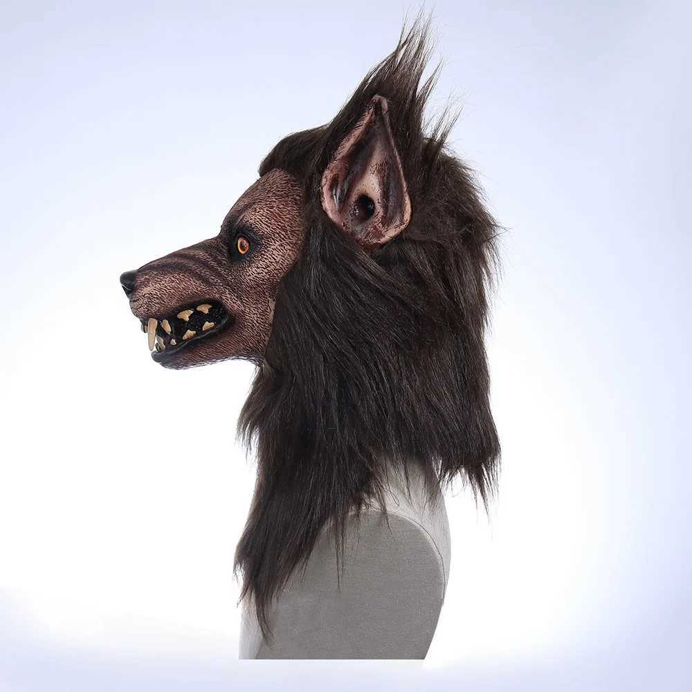 Animal Wolf Latex Mask Werewolf Light-up Realistic And Fierce Carnival Headgear Costume Halloween Cosplay Party PropsM240711