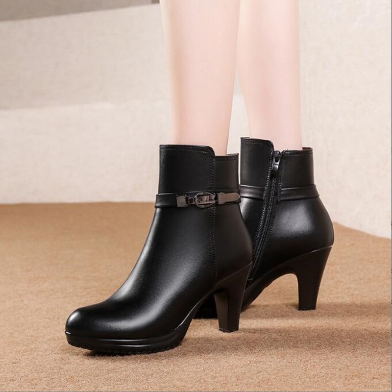 Ankle AIYUQI 2024 New Genuine Leather Winter Wool Warm Mar High-heeled Women Snow Boots 4ae8