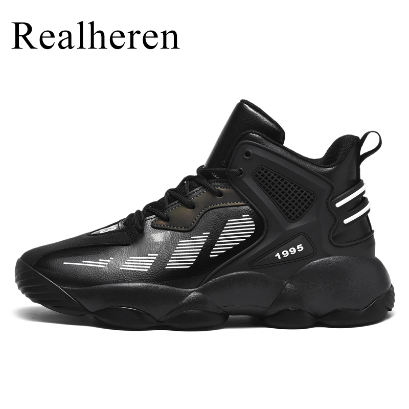 Men Mircofiber Leather High Top Basketball Shoes Sneakers Sports Basket Homme Plus Big Size 48 49
