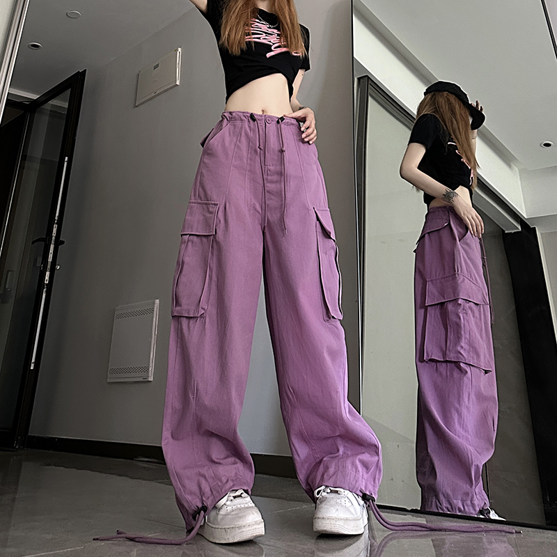 Neutral style work summer fat mm casual ice silk straight tube hanging wide leg pants for men and women F7.11#50