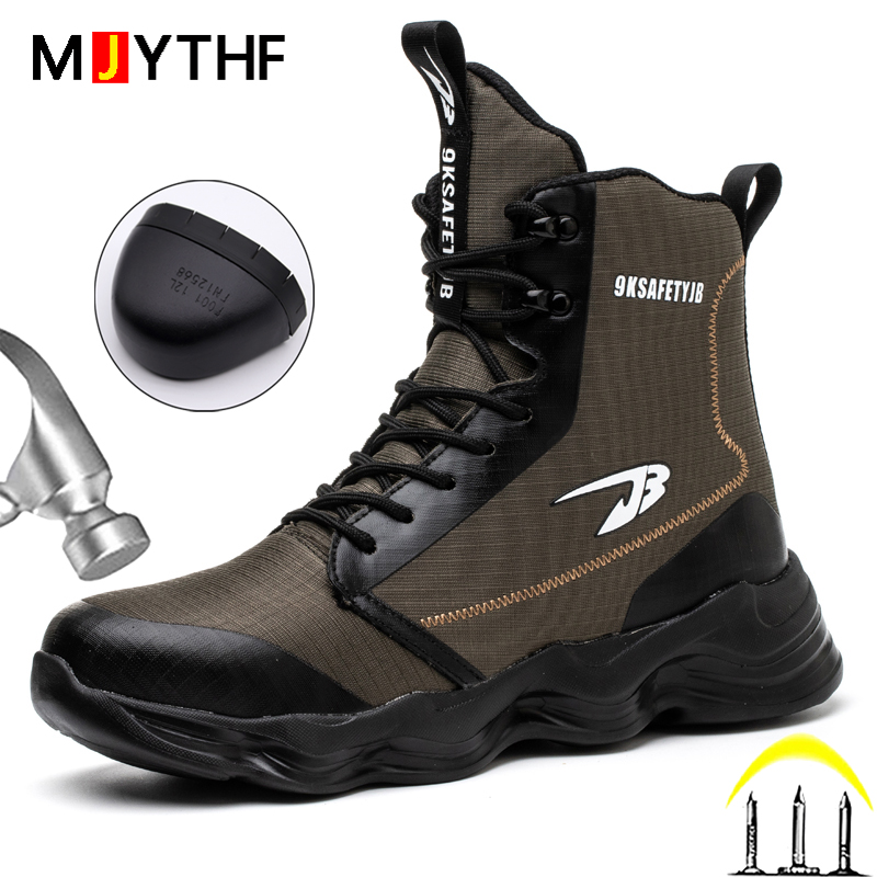MJYTHF 2024 New Work Steel Toe Protective Anti-smash Anti-puncture High Top Safety Shoes Men Boots