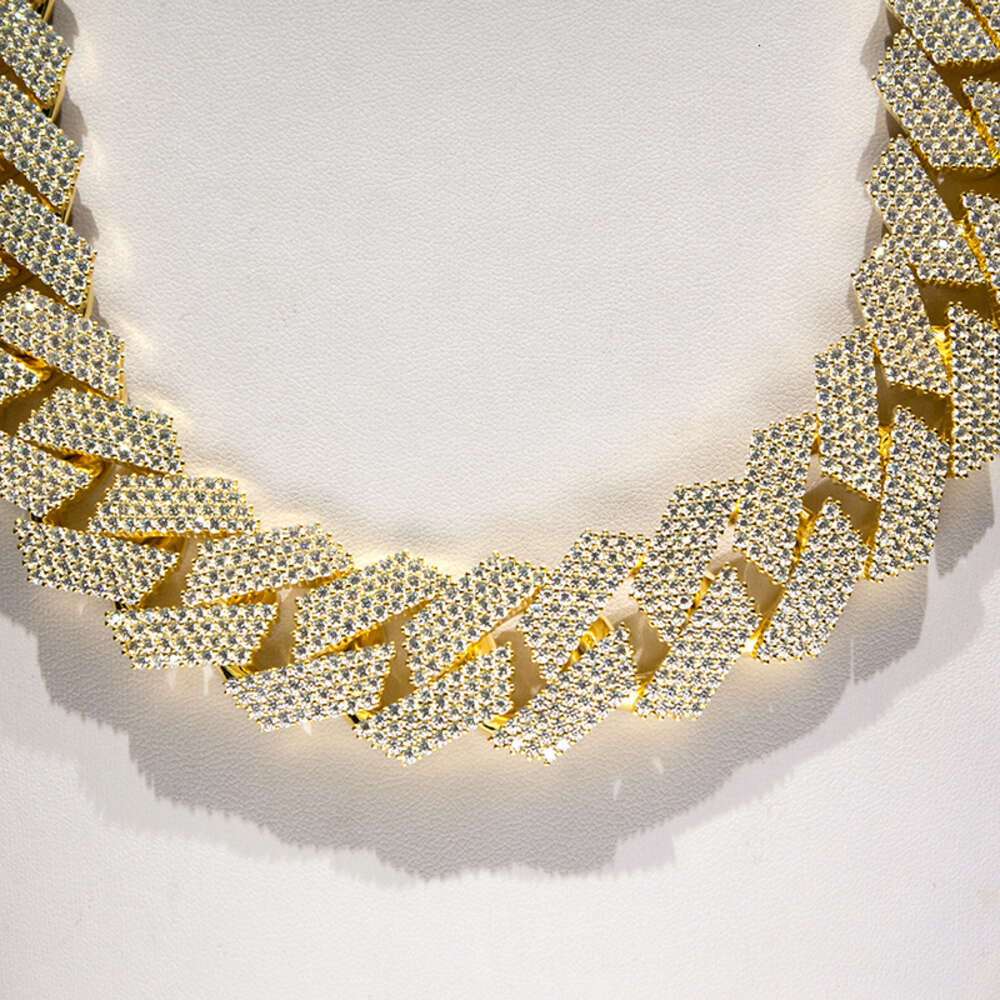 Hip Hop Jewelry Sterg Sier 20mm 4 Rows Vvs Iced Out Moissanite Cuban k Chain