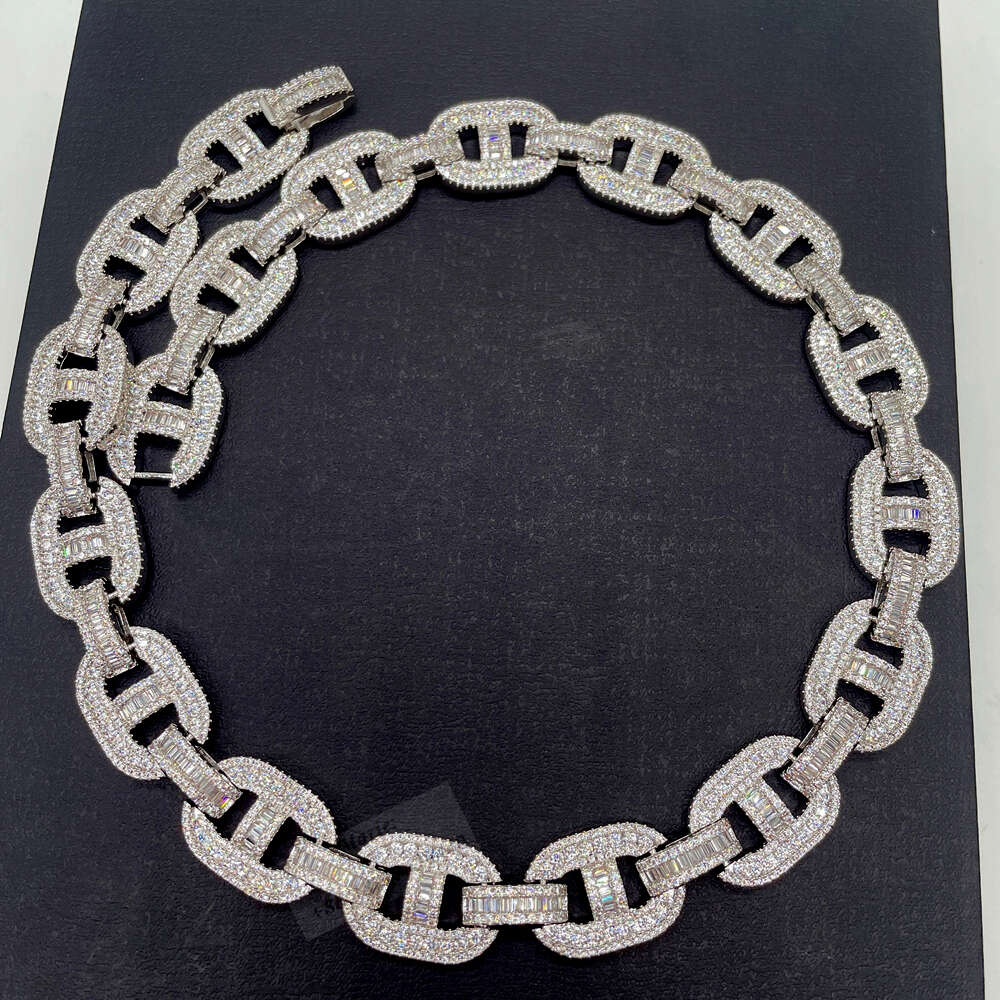 925 Sterling Silver Diamond Iced Out Cuban Link Moissanite Cuban Link Hip Hop Necklace Hip Hop Jewelry