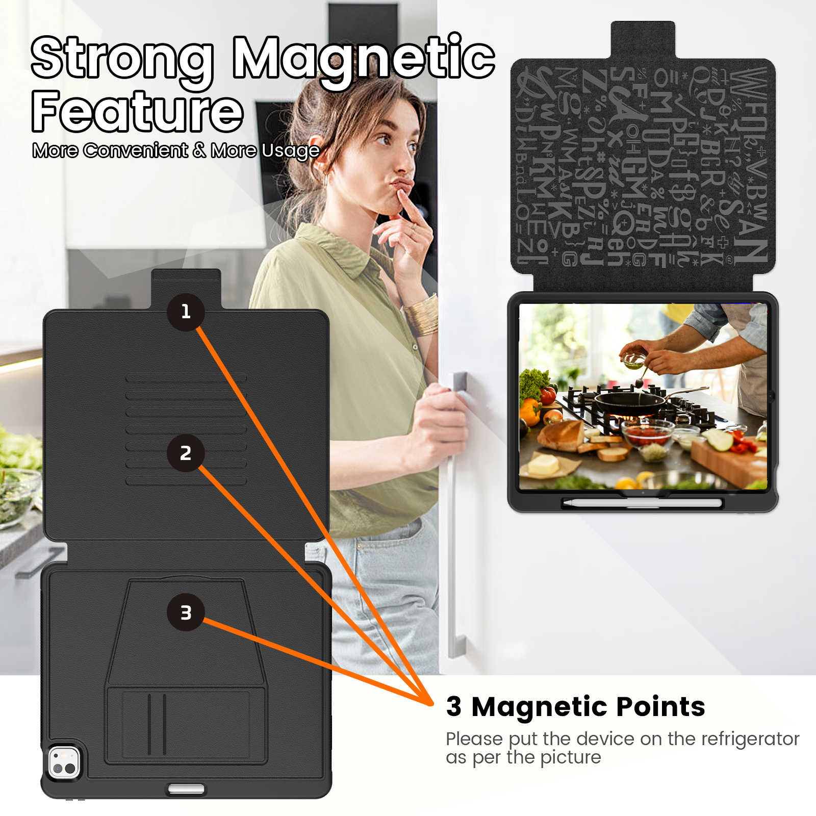 Magnetic Smart Tablet Case For IPad Pro 13 inch M4 Air 13" M2 Shockproof Folio Leather Case with Auto Sleep/Wake Smart Cover Multi-Angle Stand Pe