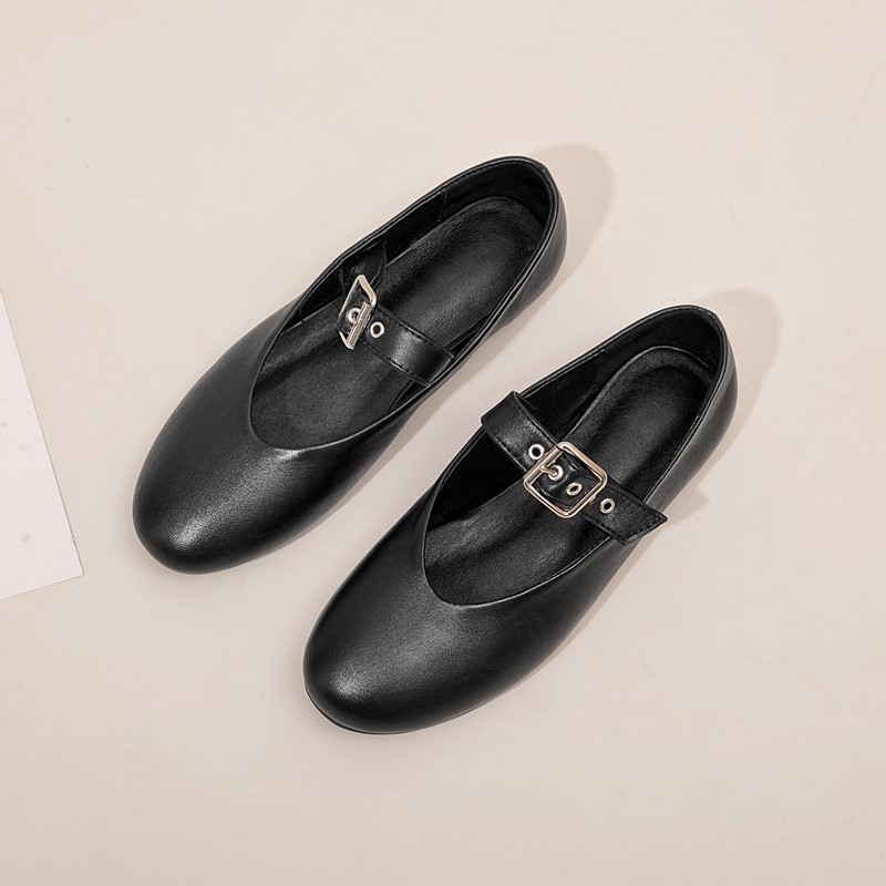AIYUQI Women Mary Jane Shoes 2024 Autumn Natural Genuine Leather Vintage Women Shoes Pointed Toe Ballet Flat Casual Shoes Women