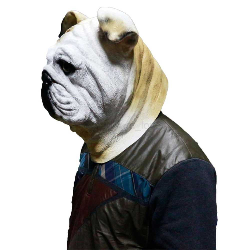 Latex Animal Realistic Bull Dog Labrador Pit Bull Basset Hound German Shepherd Dog Props Party MasksM240711