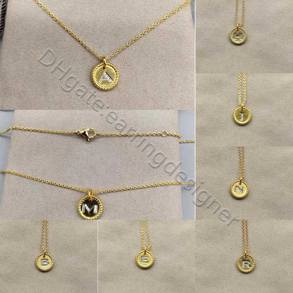 Designers Necklace Brand Choker Pendant Necklaces For Women Aesthetic Round gold silver letter A-Z Chain Luxrury Jewelry Bijoux Party Gift pendants