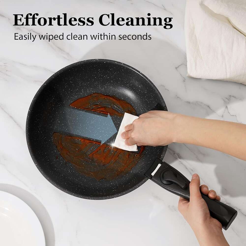 15 Pcs Pots and Pans Set Stick, Kitchen Cookware Sets with Detachable Handle, Non Stick Induction, stainless steel