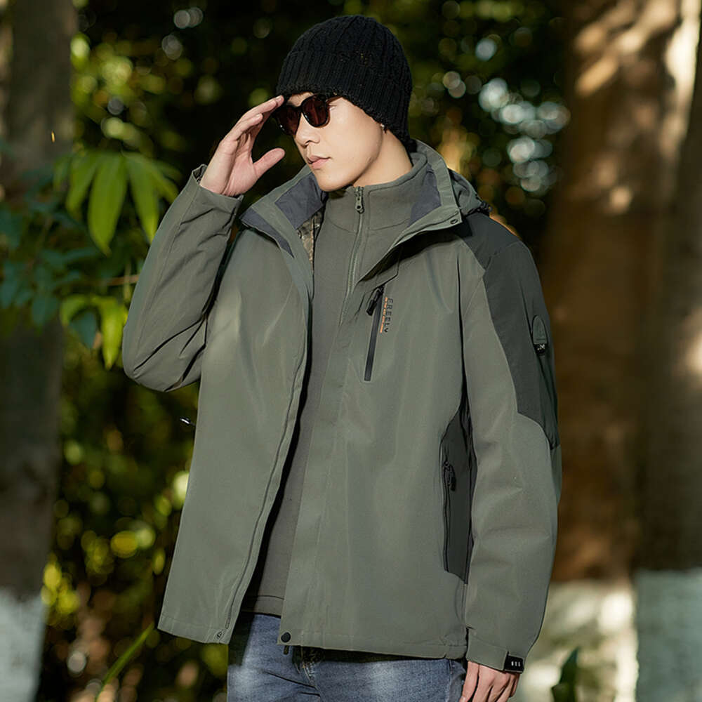 Men's and women's jackets, winter outdoor three in one detachable two-piece hiking suit, couple's casual windbreaker H7.11#106