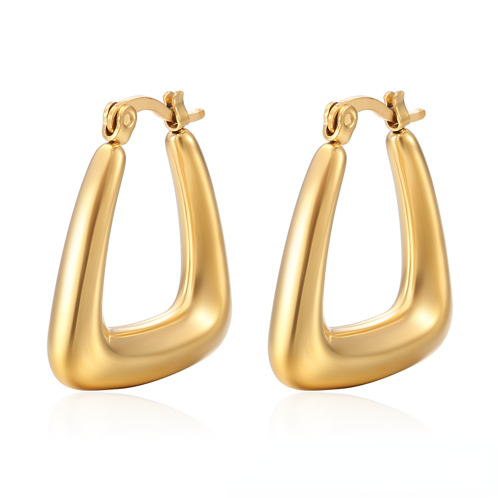 Hypoallergenic Golden Bead Pendant Studs Stylish Shine-Earring Pair For Women's Everyday Wear