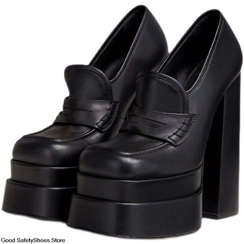 High Brand Heels 2023 Platform Women Pumps Office Lady Chunky Punk Gothic Y2K JK Shoes Loafer Female Size35-42 99ea