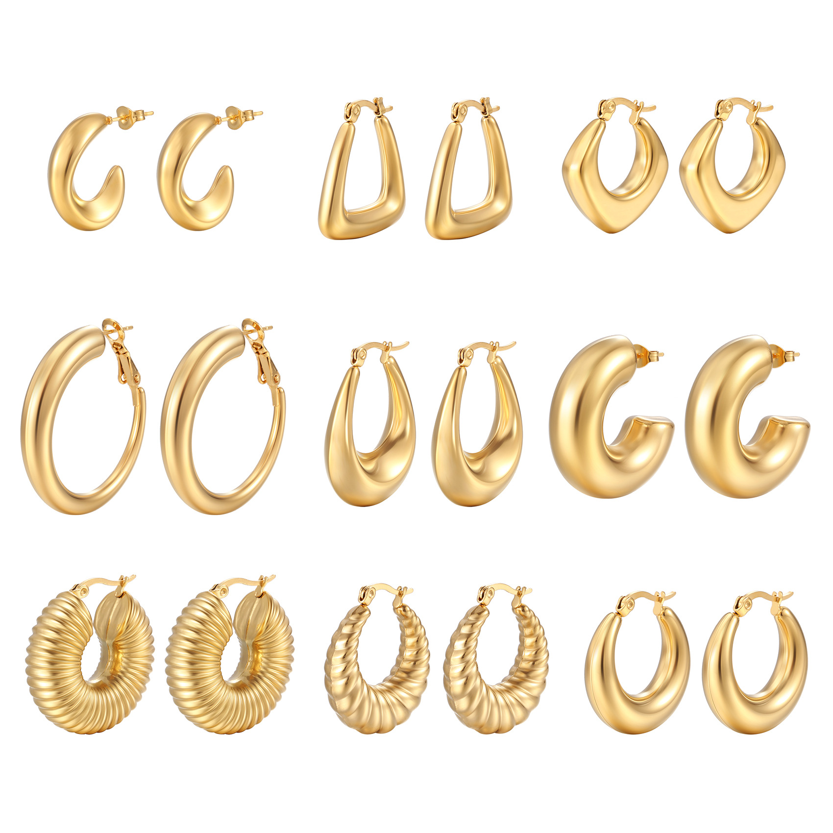 Hypoallergenic Golden Bead Pendant Studs Stylish Shine-Earring Pair For Women's Everyday Wear