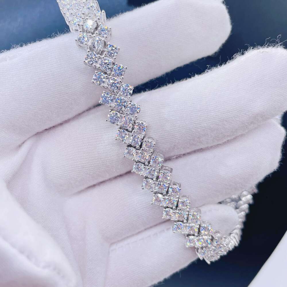 Moissanite Jewelry Hiphop Chain 10mm Cuban Mens Necklace Bling Iced Out Silver Cuban Link Chain in Stock