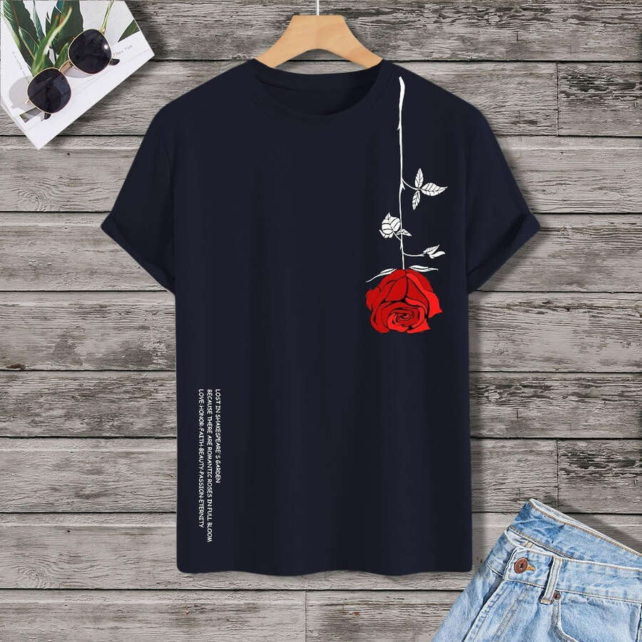 Designer tshirt Mens Graphic Tees Vintage T-Shirts Floral Letter Print Crewneck Short Sleeve T Shirts Casual Summer Streetwear