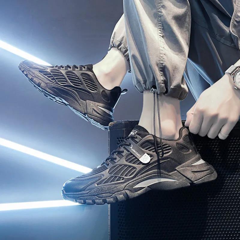 Free shipping summer new fabric breathable thick soled white shoes trendy and stylish high and low top casual sports shoes for men