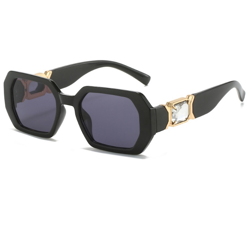 Luxury Sunglasses Women with Diamond Brand Gradient Sun Glasses Rectangle Vintage Stripe Cutting Lens Ladies Square Y2K Style Women Eyewear S96 86640 