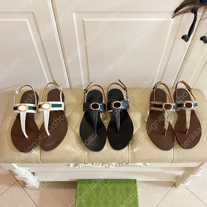 Canvas thong sandals flip flops women large summer casual shoes flat sandal womens designer sandale luxuy sandles open toe metal interlocking adjust back strap 35-44