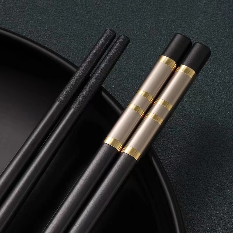 Elegant High Temperature Resistant Alloy Chopsticks (Set of Ten Pairs) - BPA-Free, Safe for Daily Meals